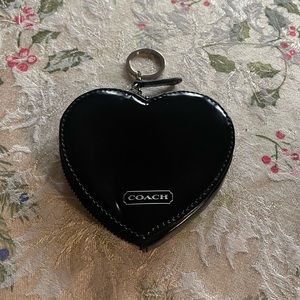 Coach Studded Heart Coin purse key chain